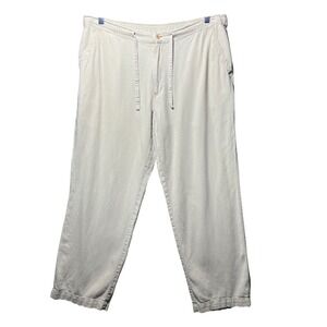 HAVANERA CO Linen Blend Drawstring Waist Pants Casual Relaxed Fit‎ Mens Large